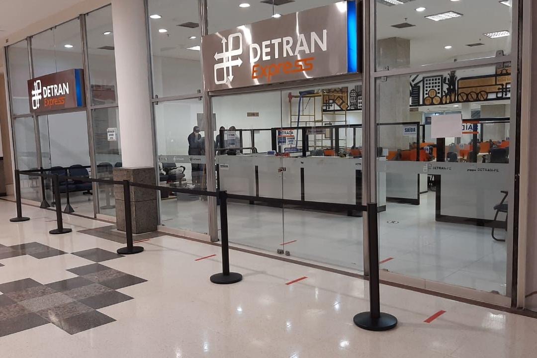 Lojas do Detran-PE nos shoppings não funcionam nos próximos sábados
