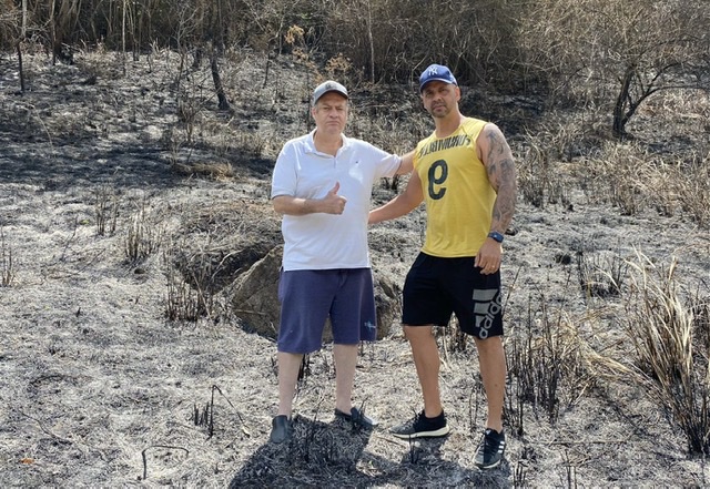 Jorge Quintino e Anderson Correia vão até Serra dos Cavalos apurar mais detalhes do incêndio