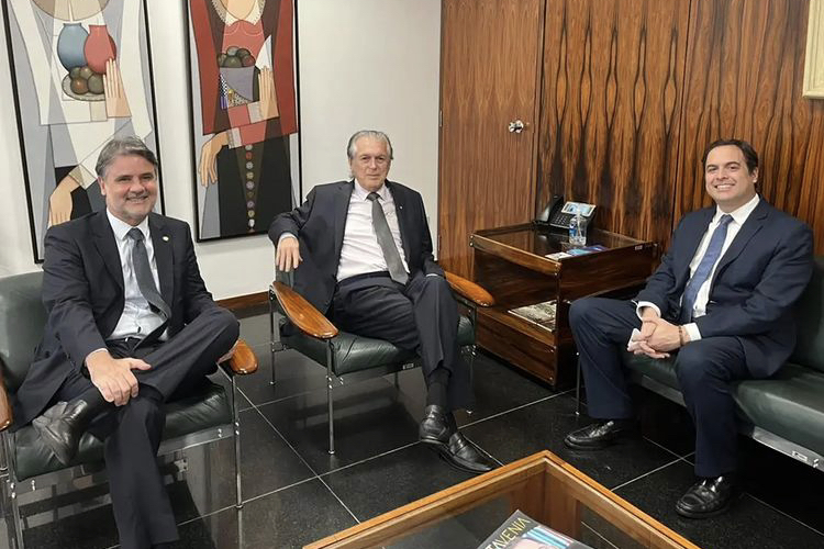 Paulo Câmara, Raul Henry e Bivar se encontram em Brasília