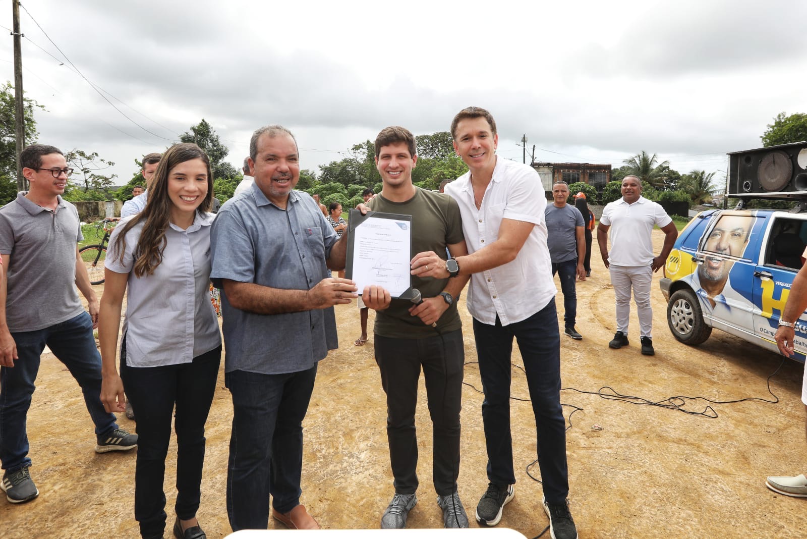 Em parceria com João Campos e Felipe Carreras, Hélio Guabiraba anuncia obra na Zona Norte do Recife
