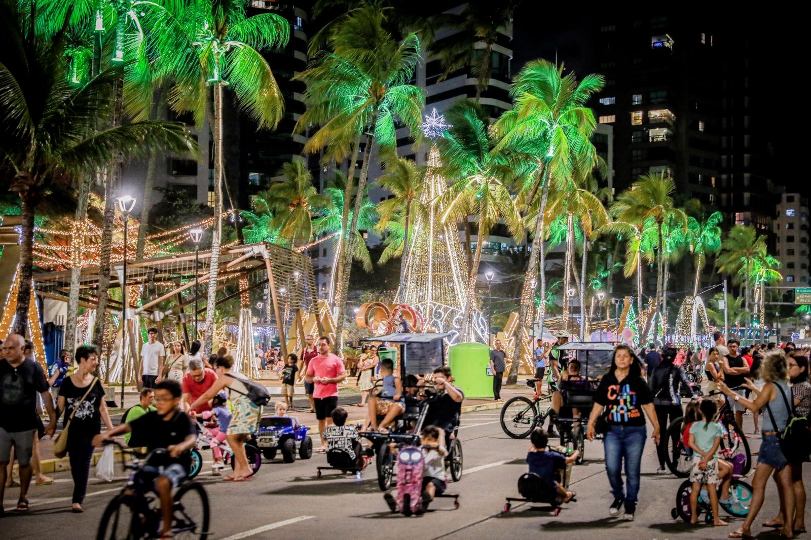Decoração natalina espalha luzes e cores pelas ruas do Recife 