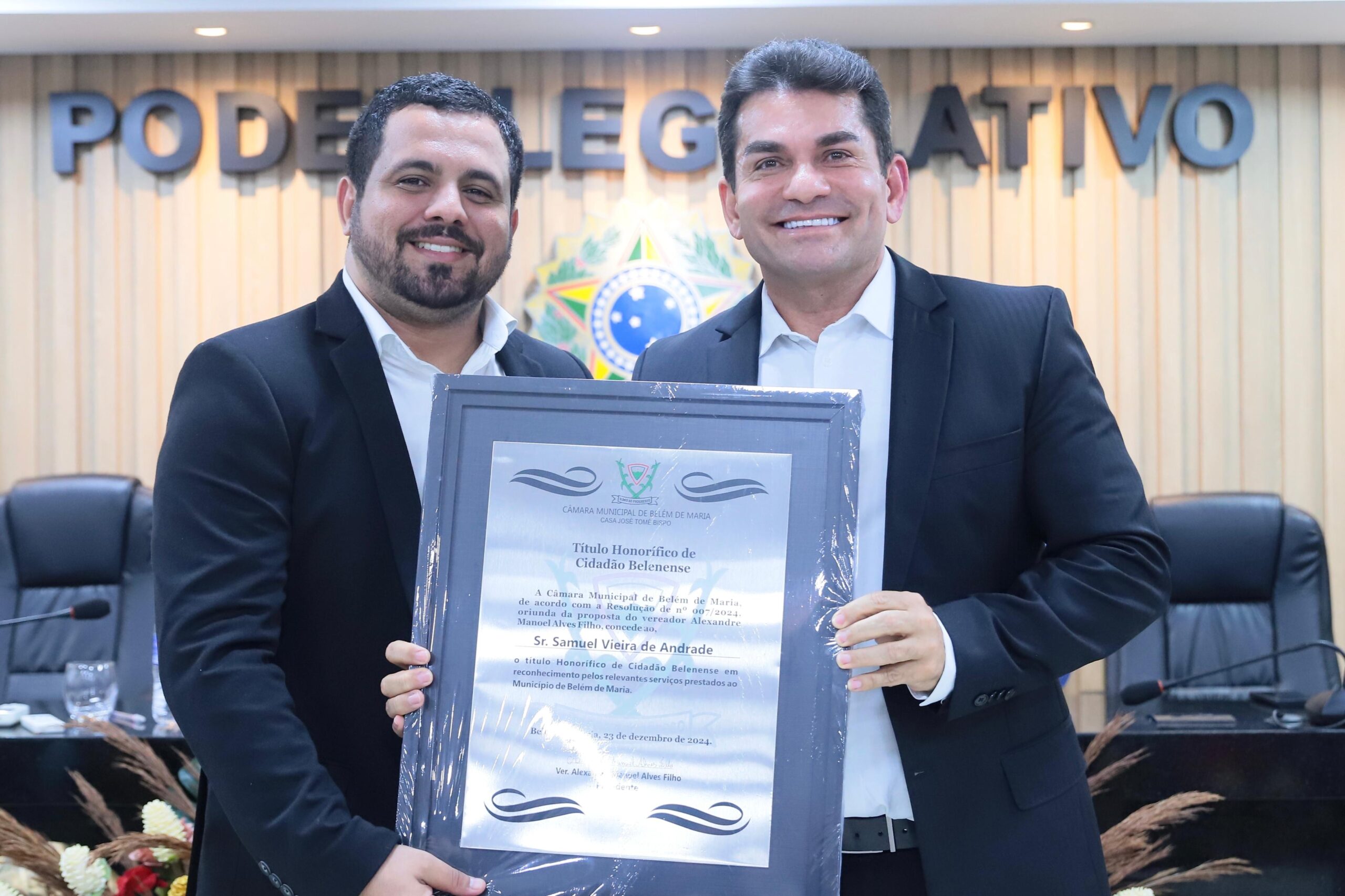 Samuel Andrade recebe título de cidadão de Belém de Maria