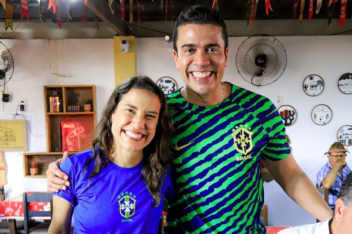 Rodrigo recebe governadora em clima de Copa do Mundo no Alto do Moura